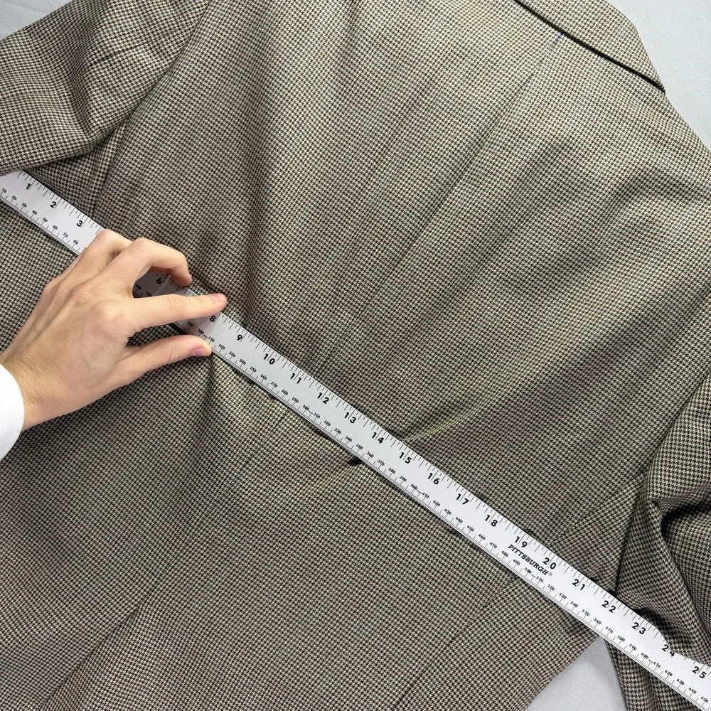 Lauren Ralph Lauren Blazer Mens 42R Two Button Houndstooth Wool Academia Gray